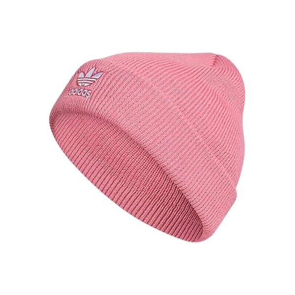 adidas Originals Women's Trefoil Beanie, Rose Tone Pink/White, One Size